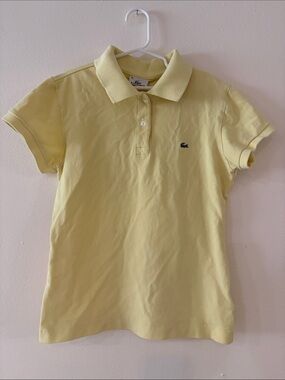 Lacoste Kids Pale Yellow Short Sleeve Polo